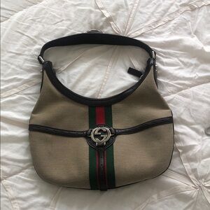 Gucci Beige and Brown Shoulder Bag